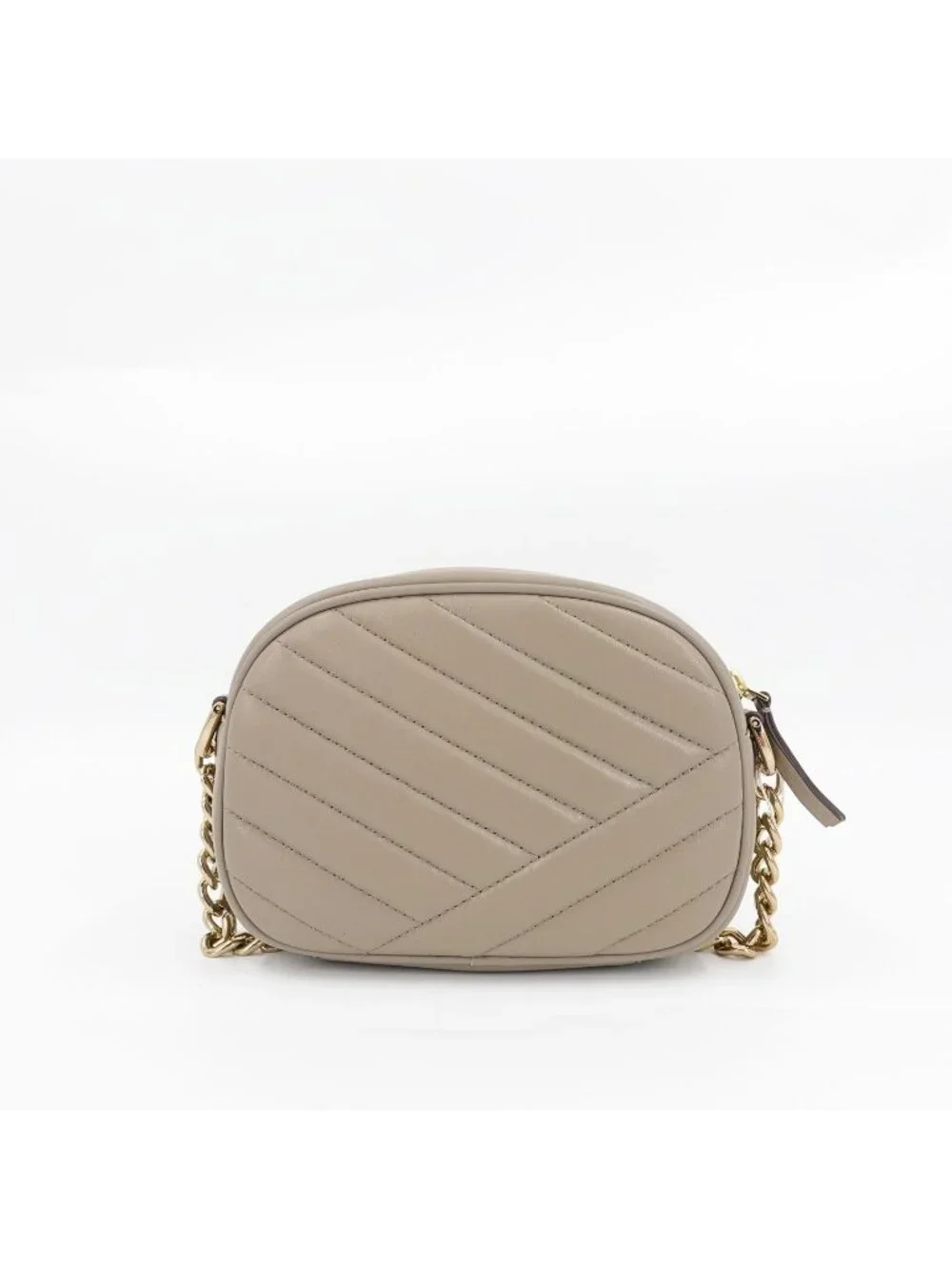 Tory Burch Kira Chevron Small Camera Crossbody Bag Classic Taupe OS